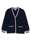 Twinset V-neck Ribbed Cardigan In Blue