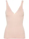 Twinset Ribbed Knit Top In Pink & Purple