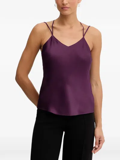 Twinset V-neck Strap Top In Purple