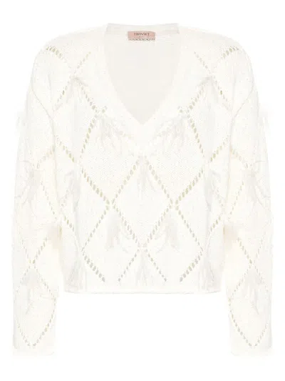Twinset V-neck Sweater In White