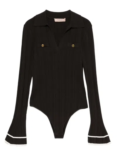 Twinset V-neck Top In Brown