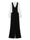 Twinset V-neck Wide-leg Jumpsuit In Black