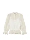 Twinset Lace Drawstring Blouse Valenciennes In Neutral