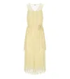 Twinset Vanilla Long Pleated Dress In Yellow