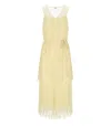 Twinset Vanilla Long Pleated Dress In Yellow