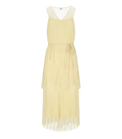 TWINSET VANILLA LONG PLEATED DRESS