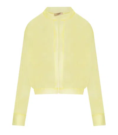 Twinset Vanilla Tulle Bomber In Yellow