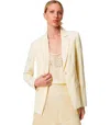 Twinset Vanille Crepe Single Breasted Blazer In Yellow