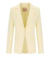 Twinset Twin-set Vanille Crepe Single Breasted Blazer In Yellow