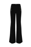 Twinset Twin-set Black Flared Pinwale Corduroy Trousers In Black