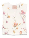 Twinset Vest In Whit With Floral Print In Multicolour