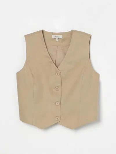 Twinset Vestcoat  Kids Color Beige In Beige