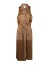 Twinset Twin-set Gold-tone Olive Green Sleeveless Dress