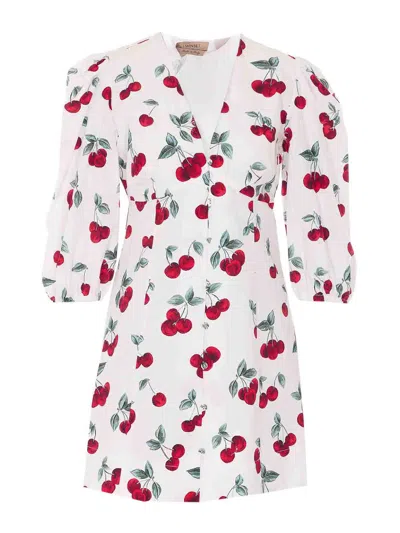 Twinset White Mini Dress In Pink