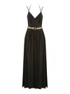 Twinset Twimset Belted Poplin Dress In Black