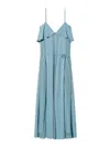 Twinset Ruffled Lace Dress In Blue