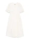 Twinset Twin-set Wrap Design Dress With Puff Sleeves In White
