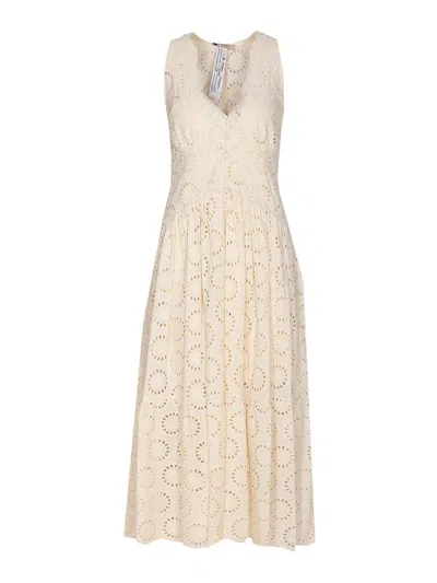 Twinset Ream Embroidered Dress In Neutral