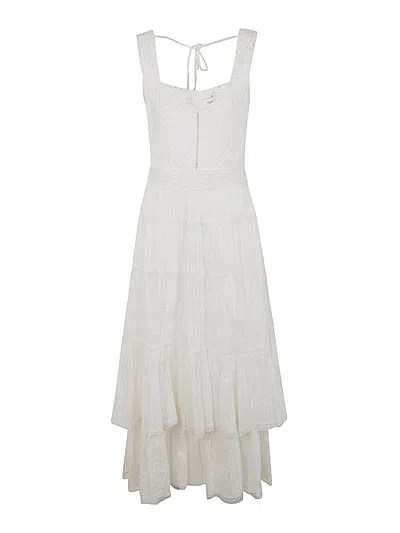Twinset Sleeveless Dress With Flounces In White