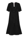 Twinset Twin-set Midi Dress With Front Button Fastening In Black