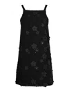Twinset Boucl Short Dress With Embroidery In Black