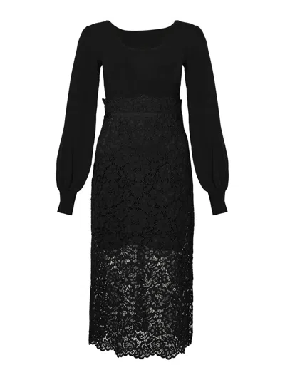 TWINSET VISCOSE AND LACE KNIT DRESS