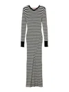 Twinset Striped Knit Dress In Black
