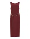Twinset Vestido Midi - Rojo Oscuro In Burgundy