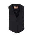 Twinset Sleeveless V-neckline Jacket Back Slit In Black