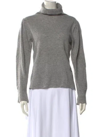 Pre-owned Twinset Virgin Wool Turtleneck Sweater In Gray