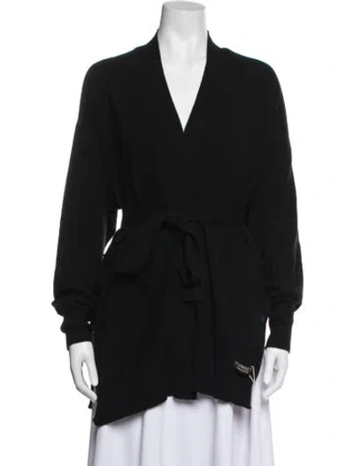 Pre-owned Twinset Virgin Wool V-neck Sweater W/ Tags In Black