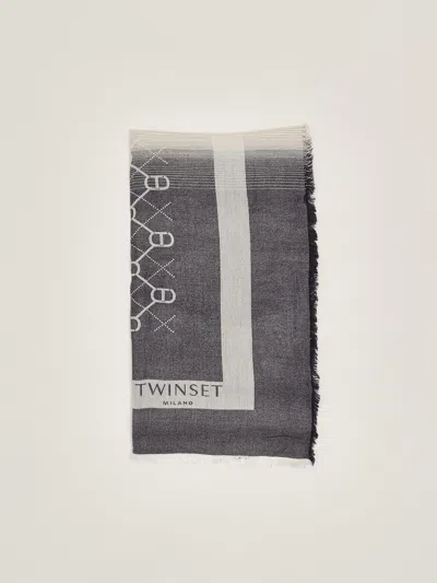 Twinset Viscosa Shawl In Gray
