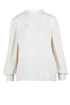 Twinset Pullover Mit Spitzendetail In White