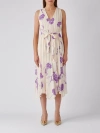 Twinset Woman Midi Dress Blush Size 14 Viscose In Panna-glicine
