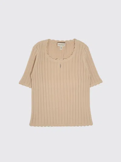 Twinset Sweater Kids Color Beige In Black