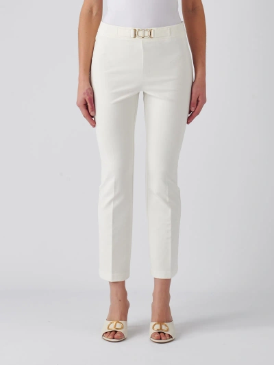 Twinset Viscose Trousers In Neve