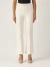 Twinset Viscose Trousers In Neve