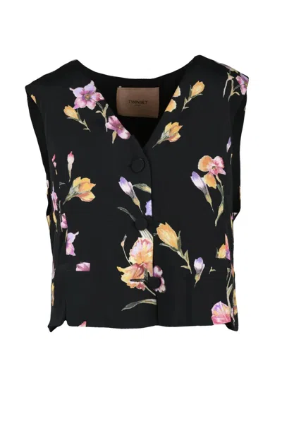Twinset Viscose Vest - Black