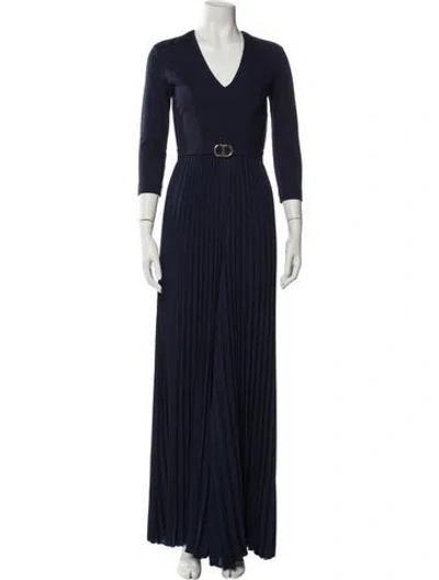 Pre-owned Twinset V-neck Jumpsuit In Blue