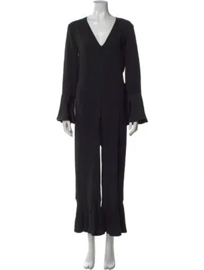 Pre-owned Twinset V-neck Jumpsuit W/ Tags In Black
