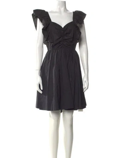 Pre-owned Twinset V-neck Knee-length Dress In Black