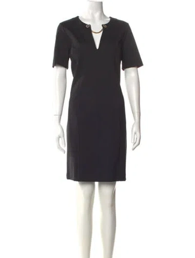 Pre-owned Twinset V-neck Mini Dress In Black