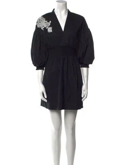 Pre-owned Twinset V-neck Mini Dress In Black