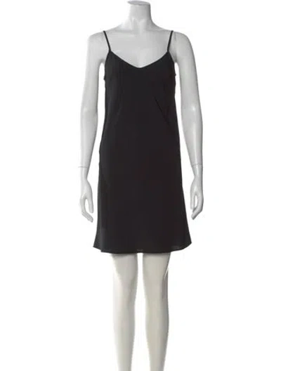 Pre-owned Twinset V-neck Mini Dress In Black