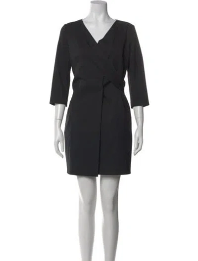 Pre-owned Twinset V-neck Mini Dress In Black