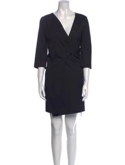 Pre-owned Twinset V-neck Mini Dress In Blue