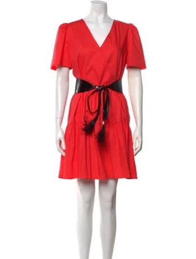 Pre-owned Twinset V-neck Mini Dress In Multi