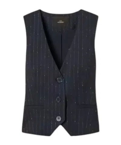 Twinset V-neck Single-breasted Vest In Blue