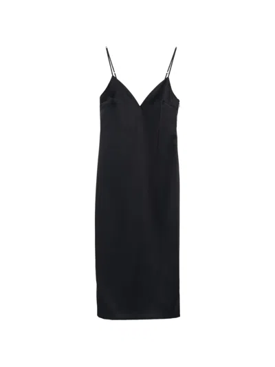 Twinset V-neck Strap Dress In Black