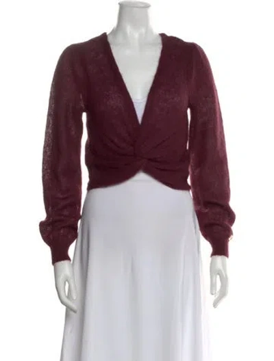 Pre-owned Twinset V-neck Sweater In Burgundy
